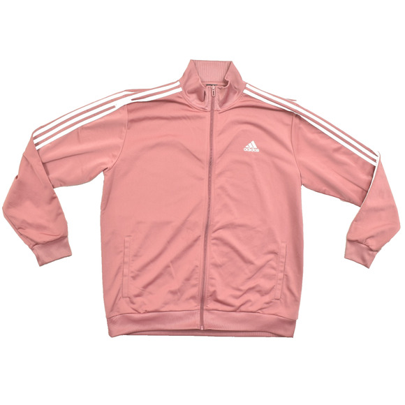 Adidas Women's Pink 3-Stripe Track Jacket Full Zip Solid Regular Size XL - Picture 1 of 8